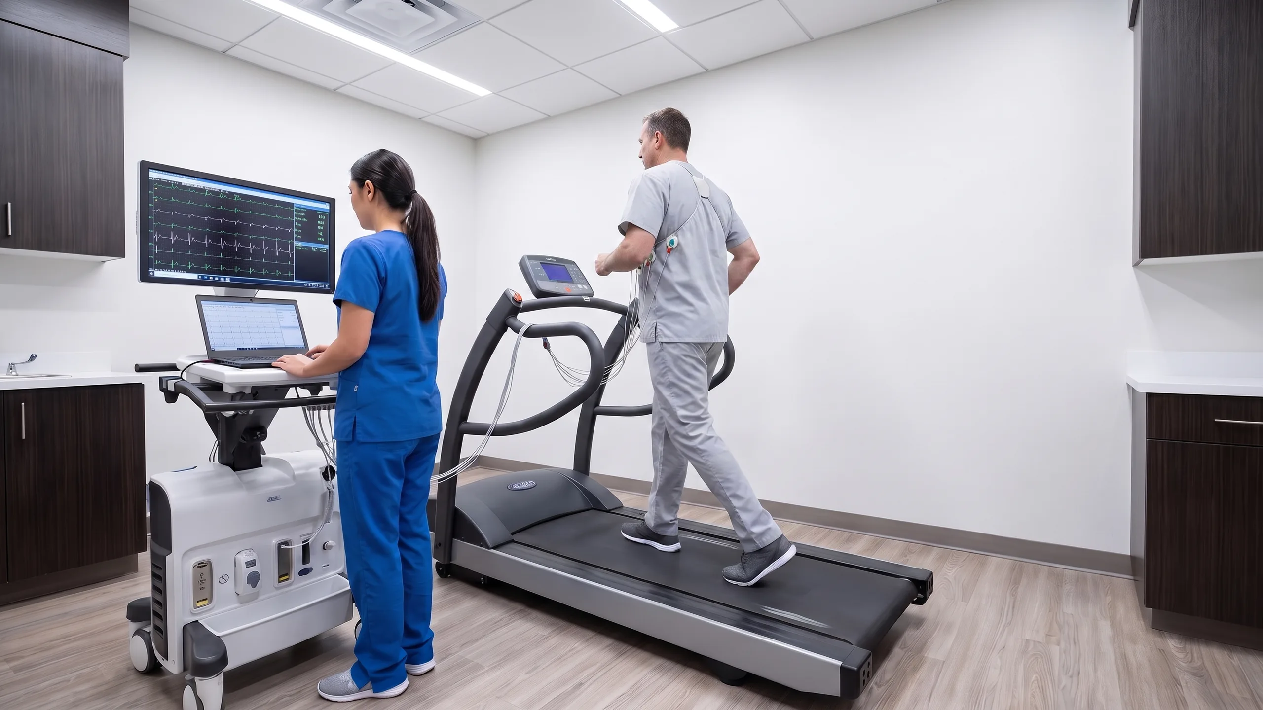 Stress echocardiography room at Victoria Medical Group